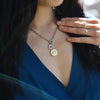 model wearing tengen uzui flashy necklace in silver 